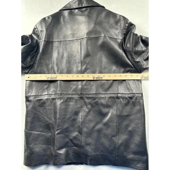 Vintage KC Collections Womens Black Leather Jacket  Zip Collar Style Outerwear - Picture 9 of 9